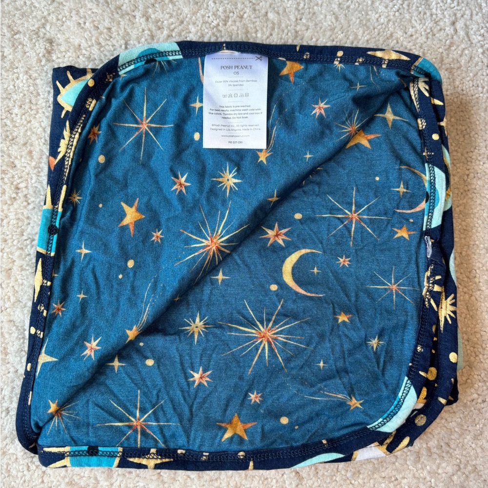 Posh Peanut Fiona Evil Eye Print Reversible Patoo Blanket - 40”x40” - Picture 3 of 7